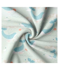 Tissu coton enfant baleines de 150 cm de largeur belnoecru vendu par 50 cm