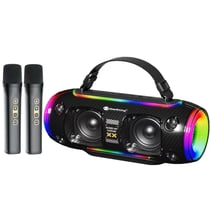 Enceinte Bluetooth Portable Waterproof Avec Son Puissant Et Lumières RGB Noir YONIS