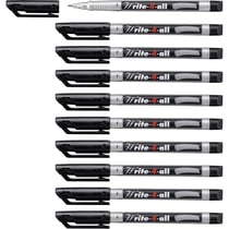 Lot de 10 stylos feutres permanents - STABILO - Write-4-all - Pointe fine 0,7 mm - Noir