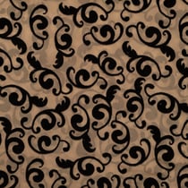 Tissu Tulle souple Arabesques velours sur fond Beige - Au mètre