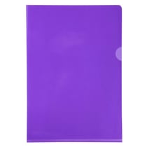Etui carton de 100 pochettes coin PVC lisse haute résistance 13/100e - A4 - Violet - Exacompta
