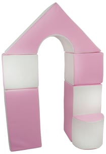 Petit Château - Lot de 11 blocs en mousse pour le jeu blanc, rose (pastel)