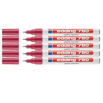 Lot de 5 marqueurs peinture brillante pointe ogive 0,8 mm - EDDING - Rouge