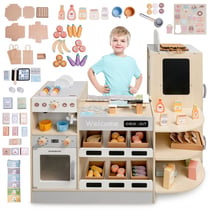 Marchande Enfant - Fast food et Machine à café en Bois - Mamabrum