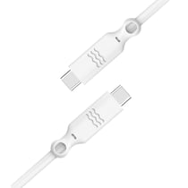 JUST GREEN Câble de Charge et Synchronisation USB-C / USB-C 2 mètres 3A 60W Blanc