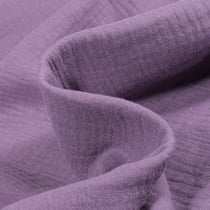 Tissu Double gaze de coton uni Mauve - Au mètre