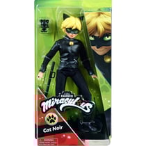 Poupée miraculous : chat noir 26 cm + 2 accessoires - poupée mannequin articulée - adrien - bandai - p50002