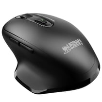 URBAN FACTORY Souris Sans Fil Ergonomique Rechargeable avec Double Connexion Bluetooth Noir
