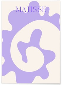 Affiche Matisse 'Motif Végétal' – Abstraction en lavande | A3 : 29,7x42cm