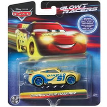 Véhicule cars glow racers : dinoco cruz ramirez - voiture miniature - MATTEL