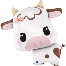 Ballon Aluminium Hélium Géant - Vache Mignonne 59 cm