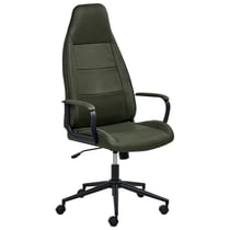 Chaise de Bureau Vert Foncé en Tissu Pivotant Réglable avec Accoudoirs Style Traditionnel Moderne