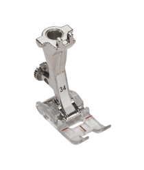 Pied pour Points en Marche Arrière N°34 avec Semelle Transparente pour machine mécanique – Bernina Gris