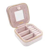 Boîte à bijoux velours rose pêche