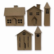 Gabarit de découpe pour machine Sizzix Tim Holtz - Paper Village #2 - 21 pièces