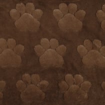 Tissu Fausse fourrure Misha patoune uni Brun chocolat