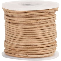 Cordon en cuir Naturel - 1 mm - 10 m
