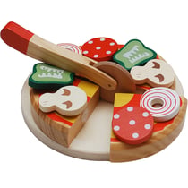 Pizza et sa roulette de découpe en bois - Tanner