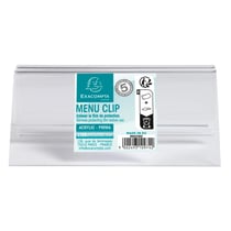Porte-carte clip L100mm - Cristal - x 50 - Exacompta