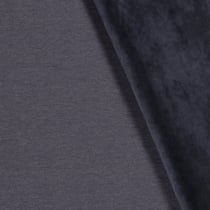 Tissu Jersey Polyviscose envers velours tout doux Bleu marine