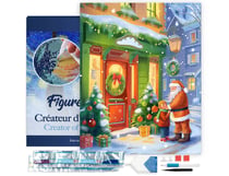 Diamond Painting Broderie Diamant Figured’Art 40x50cm toile tendue sur châssis en bois - diamants carrés - Rencontre avec le Père Noël 2