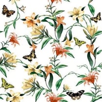 4 serviettes en papier découpage collage 33 cm PAPILLON FLEUR ORCHIDEE PSS 100