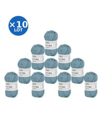Lot de 10 pelotes QUATTRO de Lang Yarns – 500 g de coton mercerisé 188 Bleu
