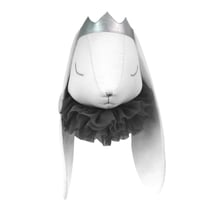 Trophée mural lapin prince en velours – décoration chambre bébé enfant