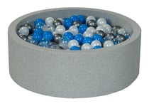Piscine à balles perle, transparent, bleu, argent – 450 balles - Velinda
