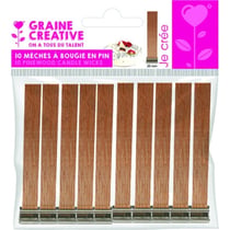 Graine créative - Mèches à bougie en bois Larg. 2 cm 10 pièces