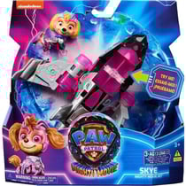 La super pat patrouille le film : stella + avion son et lumiere - figurine chien - vehicule de luxe - paw patrol the mighty movie