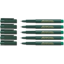 Lot de 5 Feutres extra-fins - FABER-CASTELL - Pointe 0,4 mm - Vert - FINEPEN 1511