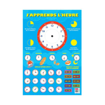 Poster pédagogique - J'apprends l'heure - 52x76cm - A afficher - Bouchut