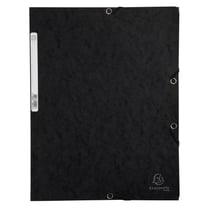 Chemise 3 rabats à élastiques carte lustrée 400g/m2 - A4 - Noir - x 25 - Exacompta