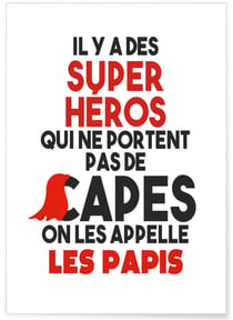 Affiche 'Papis Super Héros' | A3 : 29,7x42cm