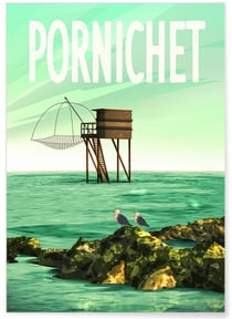 Affiche ville de Pornichet | A3 : 29,7x42cm