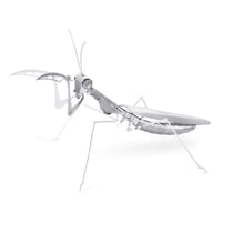 MetalEarth Insectes: MANTE 12x9x4cm, maquette 3D en métal avec 1 feuille, sur carte 12x17cm, 14+