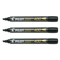 Lot de 3 marqueurs permanents - PILOT - Pointe biseau large - Noir
