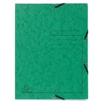 Chemise à élastique 3 rabats carte lustrée 355gm2 - A4 - Vert - x 25 - Exacompta