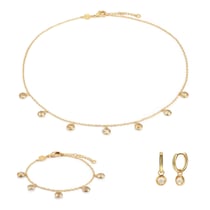 Collier, bracelet et boucles d'oreilles Gemia en pierres Citrine