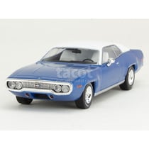 Voiture miniature de collection - IXO - Plymouth Satellite Sebring Plus 1971 - Monté métal - Échelle 1/43 - Bleu/Blanc