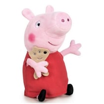 Peluche peppa pig avec son nounours 32 cm - peluche licence peppa le cochon