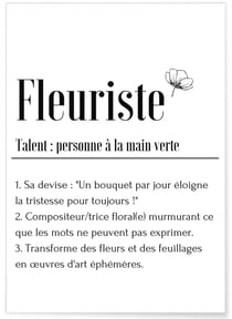 Affiche Définition Fleuriste | A3 : 29,7x42cm