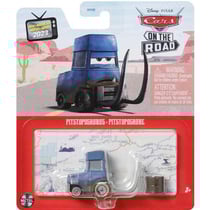 Vehicule cars pitstopsaurus - voiture miniature bleu - mattel - hky43