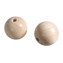Boules bois brut FSC100%, percées,40mm, 8mm - DL, 2 pces
