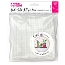 Graine Créative - Toile Aida 5.5 pts/cm blanche 35 x 35 cm