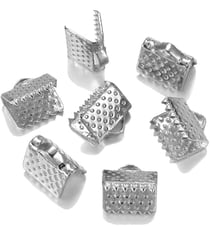 30 EMBOUTS PINCES ATTACHE rubans metal argente 8 x 6 mm - creation bijoux perles