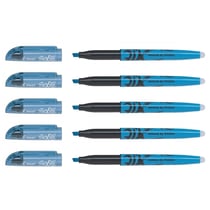 Lot de 5 surligneurs effaçables pointe biseautée - PILOT FRIXION Light - Bleu