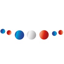 Guirlande disques métallisés - bleu, blanc, rouge - 5m