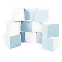 Lot cubes XXL mousse 12 pcs blanc, bleu